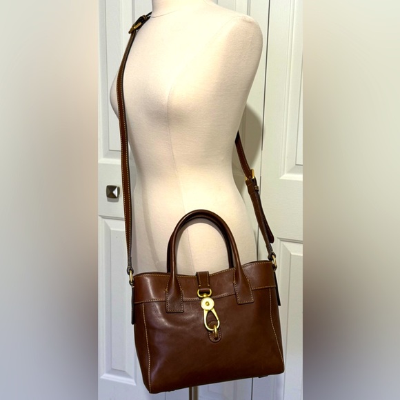 Dooney & Bourke Florentine Amelie Tote Leather Crossbody Satchel Chestnut EUC - Picture 14 of 16